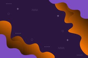 abstract purple orange gradient dynamic wavy fluid shape composition background. vector