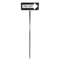 3D rendering of a one-way street sign on a clear background png