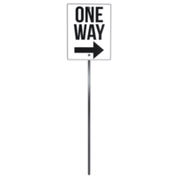 Modern 3D rendering of a one-way street sign directing traffic png