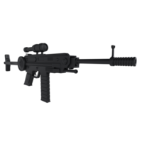 Realistic 3D rendering of a modern tactical rifle with optical sight png