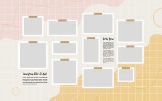 photo frame collage collection template design vector