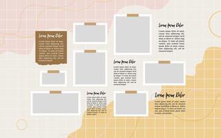 Collage photo frames set with text vector