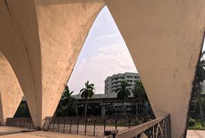 Shell structure of Mausoleum of three leaders at Shahbag Dhaka University area photo