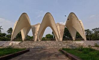 Architecture of Mausoleum of three leaders or Tin Netar Mazar at Shahbag Dhaka photo