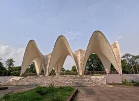 Architecture of Mausoleum of three leaders or Tin Netar Mazar at Shahbag Dhaka photo