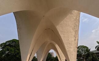 Shell structure of Mausoleum of three leaders at Shahbag Dhaka University area photo