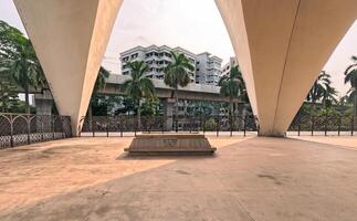 Shell structure of Mausoleum of three leaders at Shahbag Dhaka University area photo