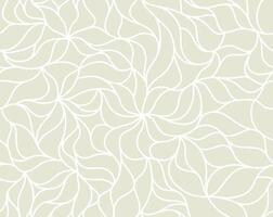 Curly waves tracery, curved lines, stylized abstract petals pattern. Seamless leaf background. Beige outline white texture. Organic wallpapers for printing on paper or fabric vector
