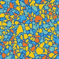 Texture of terrazzo flooring, abstract colorful background. Bright and coloured mosaic of polished pebble, seamless pattern. Children's wallpaper vector