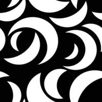 Crescent ornament, seamless fill pattern. Textile template. Monochrome wallpaper, print on fabric. Black and white texture with half moon vector