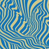 Psychedelic optical illusion pattern. Abstract dynamical rippled, stripes texture, digital colored wallpaper. Hypnotic surreal abstract background vector