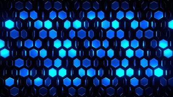 Blue Abstract Hexagons Rotation Background VJ Loop in 4K video