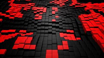 Black and Red Cubic Wave Zone Background VJ Loop in 4K video