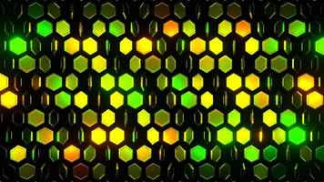Green and Orange Abstract Hexagons Rotation Background VJ Loop in 4K video