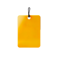 Blank yellow paper price tag isolated on transparent background png