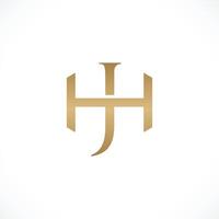 Initial Letter HJ or JH Logo Design Template. Creative Abstract HJ Logo Design Illustration vector