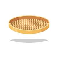 Winnowing basket isolated on white background. vector