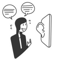 a man talking to a woman with speech bubbles vector