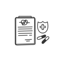 a clipboard with a shield and a medical document vector