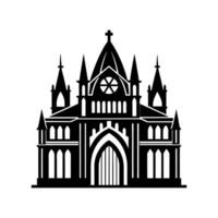 gothic architecture house black template vector