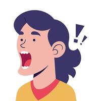 man shouting. Colored flat illustration isolated on white background vector