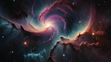 Cosmic energy waves flowing through this abstract space background, with interdimensional auras creating a sense of depth and movement across the infinite universe. video