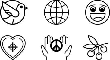 Peace icon set. , minimalistic vector