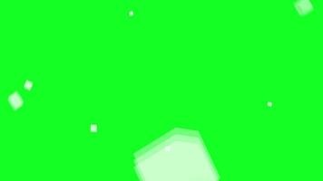 Smooth animatin effect of epic cube particle drop on green screen video