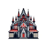nice and attractive illustration gothic architecture house vector