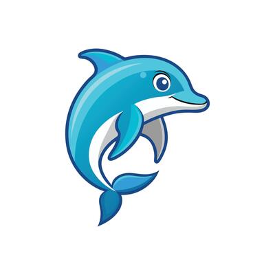 cute and nice dolphin art and illustration icon