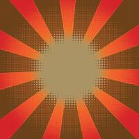 Retro pop art halftone bitmap effect comic sunburst background vector