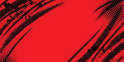 Red and black stipple brush stroke halftone bitmap dot grunge background vector
