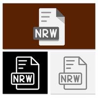 Set Nrw document file format. Comprehensive collection of flat file icons for developers. Can be used for websites, UI and interfaces. vector