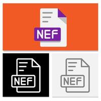 Set Nef document file format. easy to customize file format flat icon design. Can be used for websites, UI and interfaces. vector