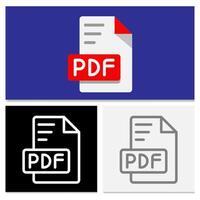 Pdf document file format. Set of file type flat icons for creative design. Can be used for websites, UI and interfaces. vector