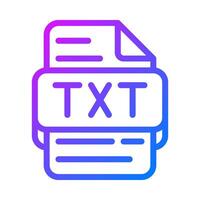Txt document format file type icon. creative gradient icons for database tools. illustration. vector