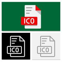Set Ico document file format. flat file type icon design for modern mobile applications. Can be used for websites, UI and interfaces. vector