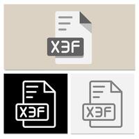 X3f document file format. collection of flat file type icons for attractive presentations. Can be used for websites, UI and interfaces. vector