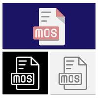 Mos document file format. set of flat file type icons for innovative user interface. Can be used for websites, UI and interfaces. vector