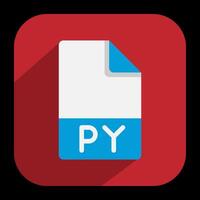 Py document flat icons. format, file type, extension, symbol icon. illustration. vector