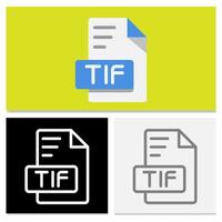 Set tif document file format. Unique style flat file type icon design. Can be used for websites, UI and interfaces. vector