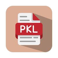 Pkl file document database flat icons. type, extension, symbol icon. Can be used for websites, UI and mobile apps. vector