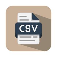 Csv simple and elegant minimalist flat database icons design. file type, extension, document format symbol icon. vector