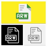 Set of Arw file format icons in flat style. complete collection of flat format file icons of all types. can be used for websites, UI and interfaces. vector