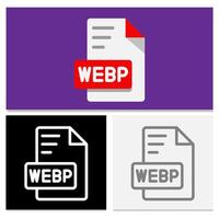 Set Webp document file format. flat icon file type that can be changed as needed. Can be used for websites, UI and interfaces. vector