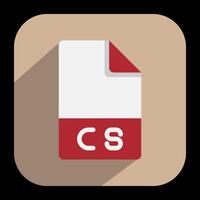 CS document flat icons. format, extension, file type symbol icon. illustration. vector