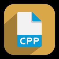 Cpp document flat icons. format, extension, file type symbol icon. illustration. vector