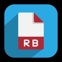 Ruby document flat icons. files and folders, file type, extension, format symbol icon. illustration. vector