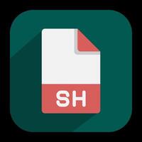 Shell document flat icons. extension, file type, archive, files and folders symbol icon. illustration. vector