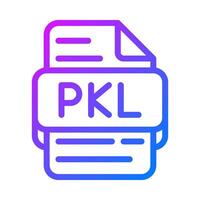 Pkl document format file type icon. gradient icons for data management. illustration. vector